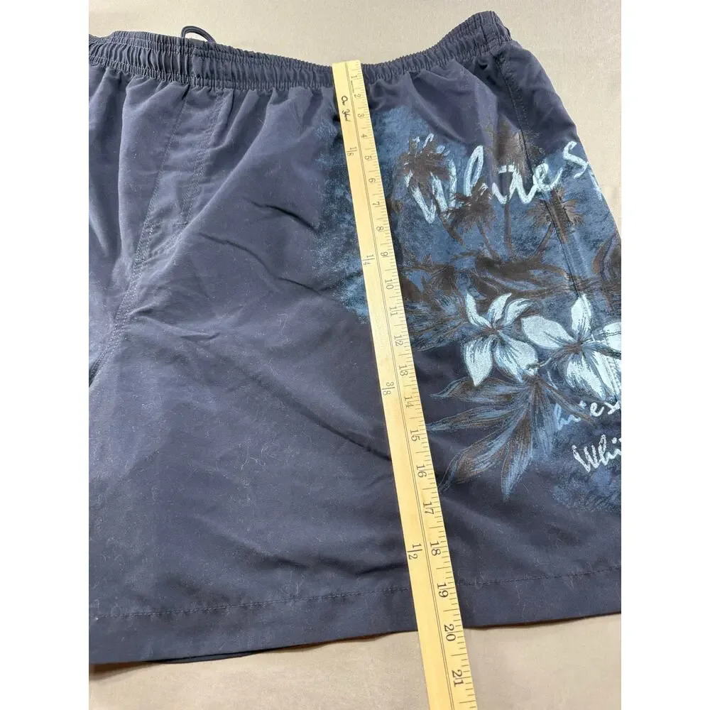 Puritan Men’s 3X Navy Blue Swim Trunks Floral Graphic Beach Board Shorts